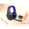 Rubber Covered cool gaming headset blue headphone for big ears with shocksound